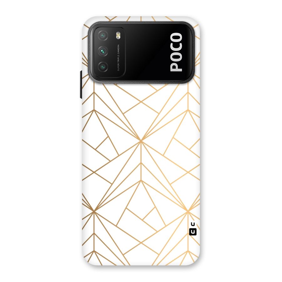 White Golden Zig Zag Back Case for Poco M3