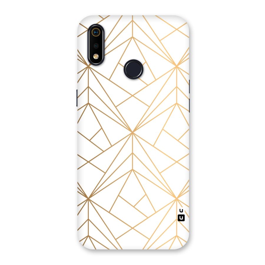 White Golden Zig Zag Back Case for Realme 3i