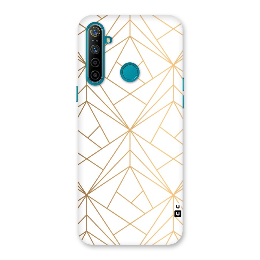 White Golden Zig Zag Back Case for Realme 5i
