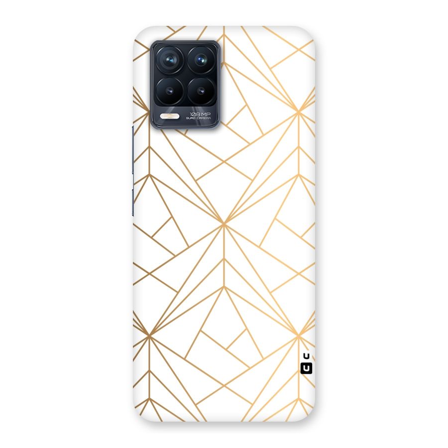 White Golden Zig Zag Back Case for Realme 8 Pro