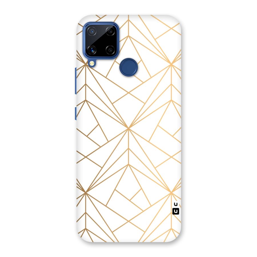 White Golden Zig Zag Back Case for Realme C15