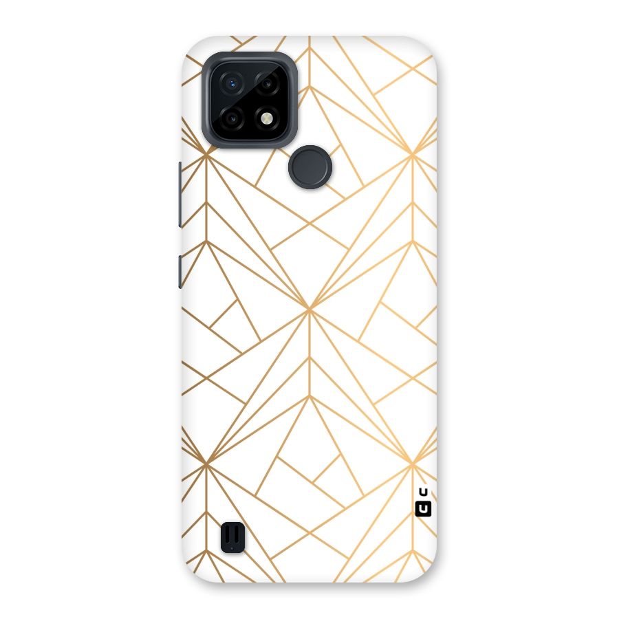 White Golden Zig Zag Back Case for Realme C21