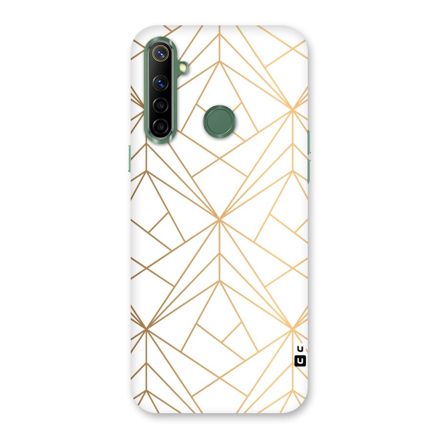 White Golden Zig Zag Back Case for Realme Narzo 10