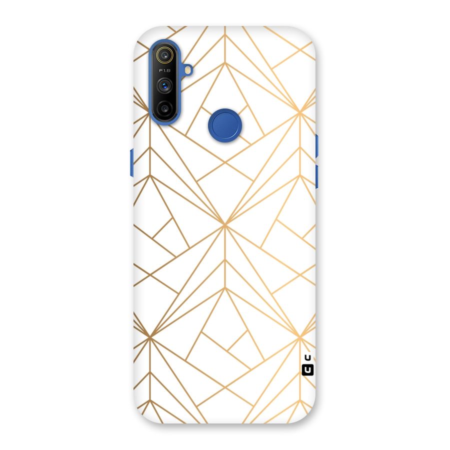 White Golden Zig Zag Back Case for Realme Narzo 10A