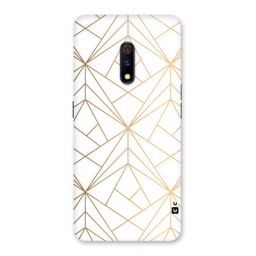 White Golden Zig Zag Back Case for Realme X