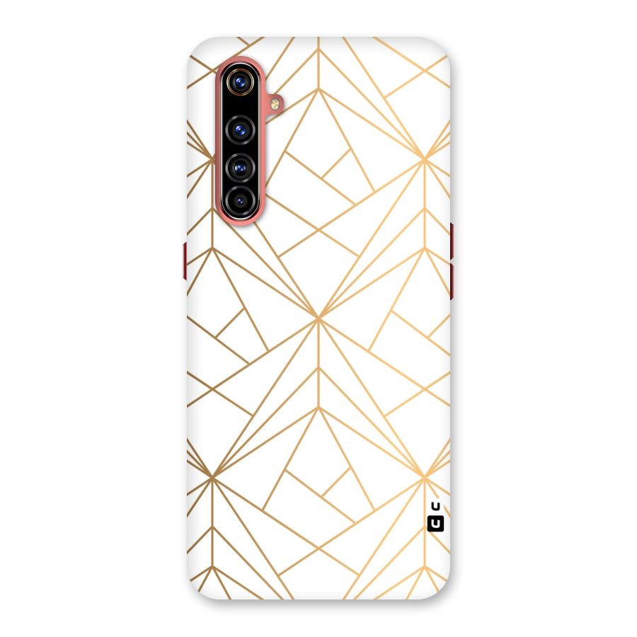 White Golden Zig Zag Back Case for Realme X50 Pro