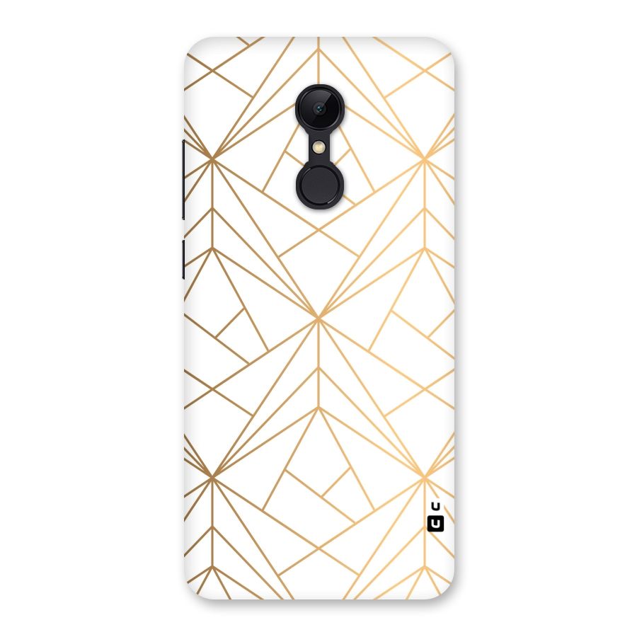White Golden Zig Zag Back Case for Redmi 5