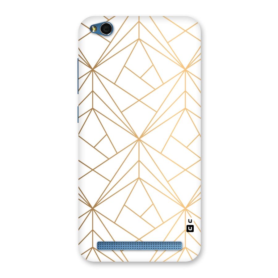 White Golden Zig Zag Back Case for Redmi 5A