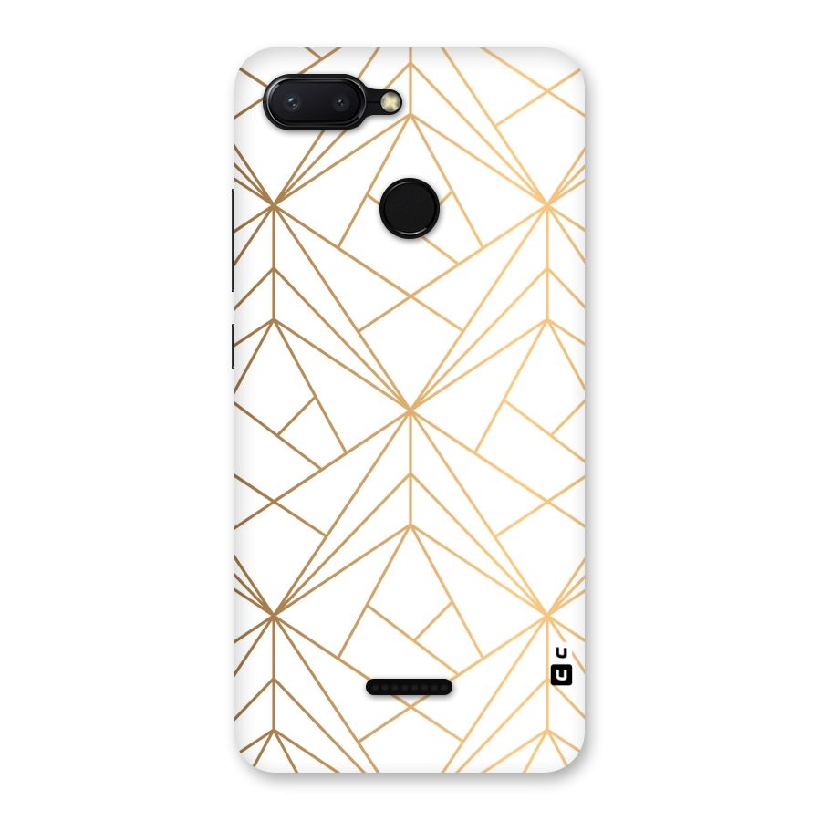 White Golden Zig Zag Back Case for Redmi 6