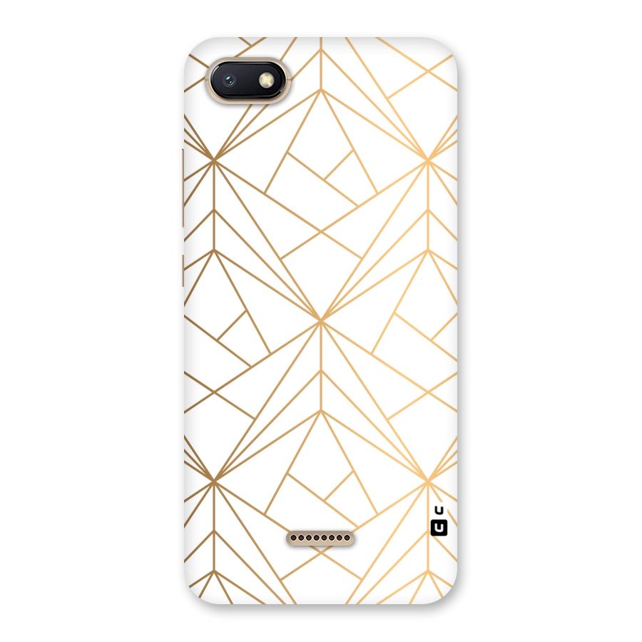 White Golden Zig Zag Back Case for Redmi 6A