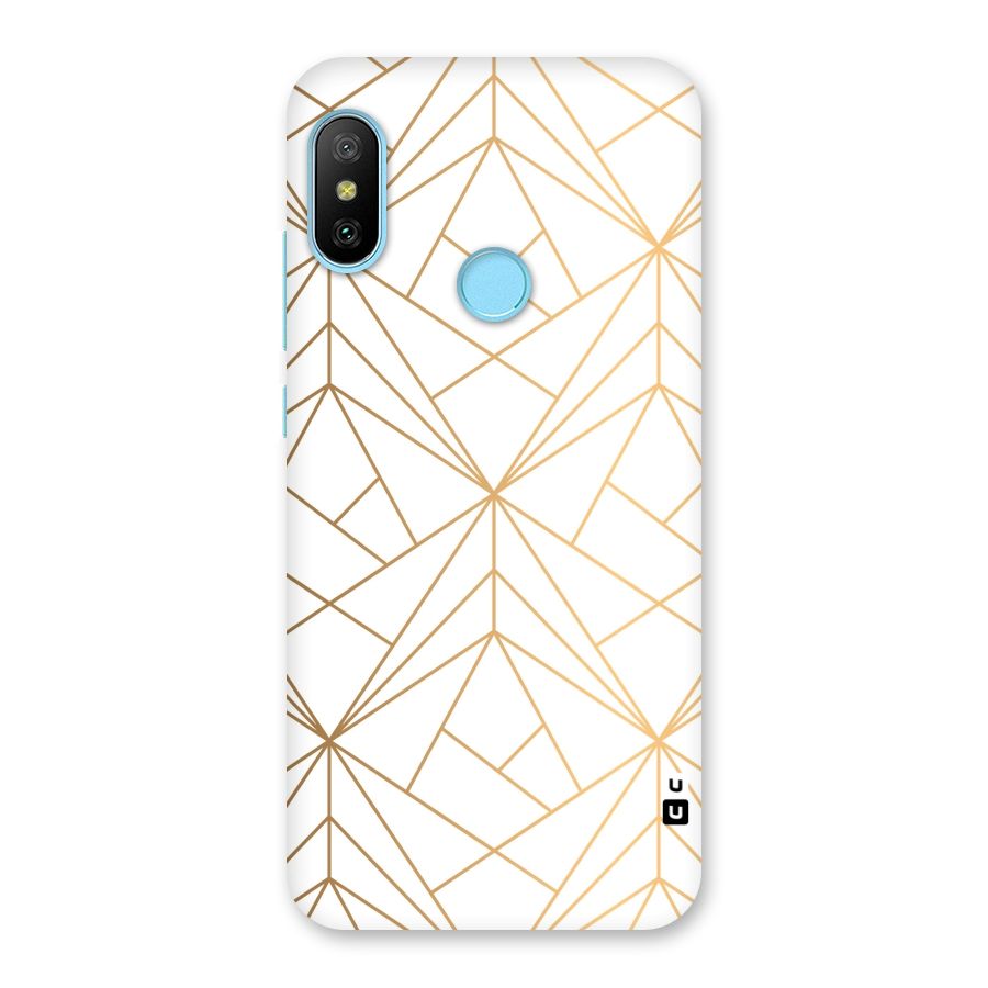 White Golden Zig Zag Back Case for Redmi 6 Pro