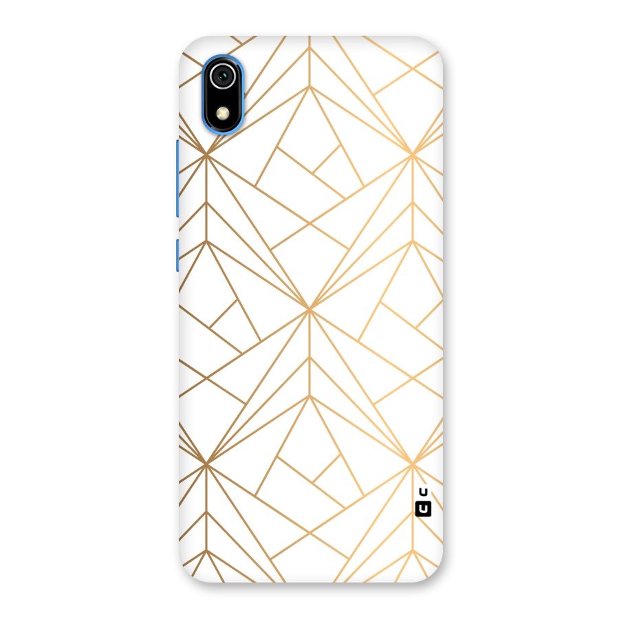 White Golden Zig Zag Back Case for Redmi 7A