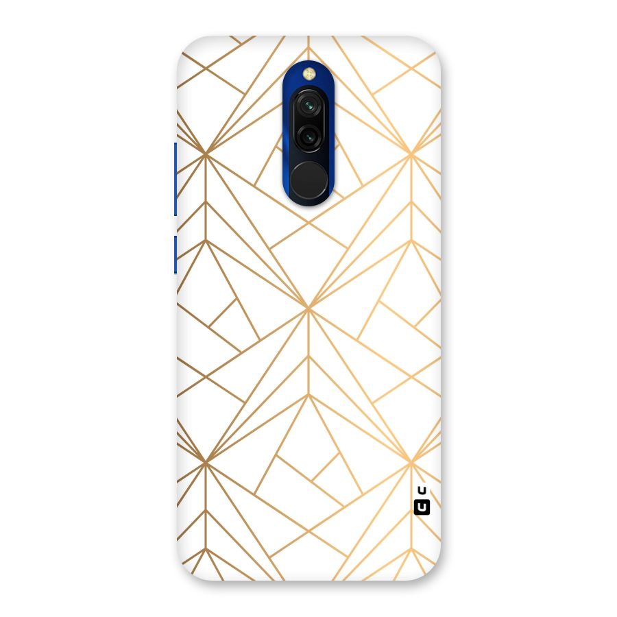 White Golden Zig Zag Back Case for Redmi 8