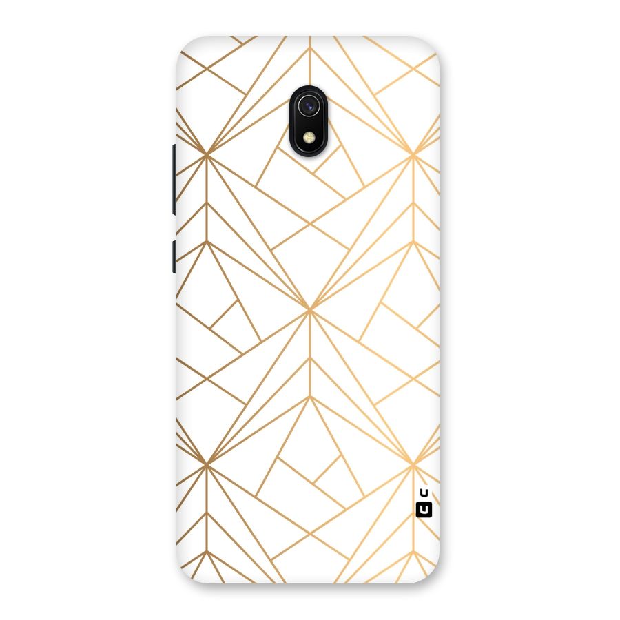 White Golden Zig Zag Back Case for Redmi 8A
