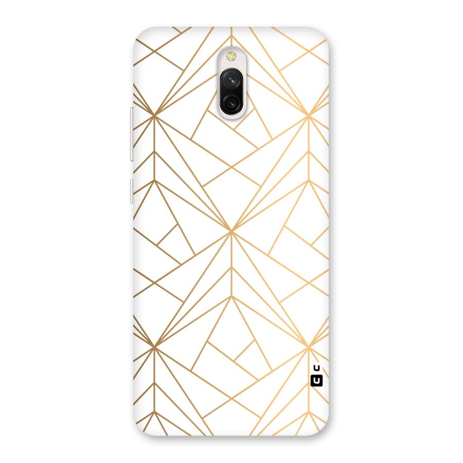 White Golden Zig Zag Back Case for Redmi 8A Dual