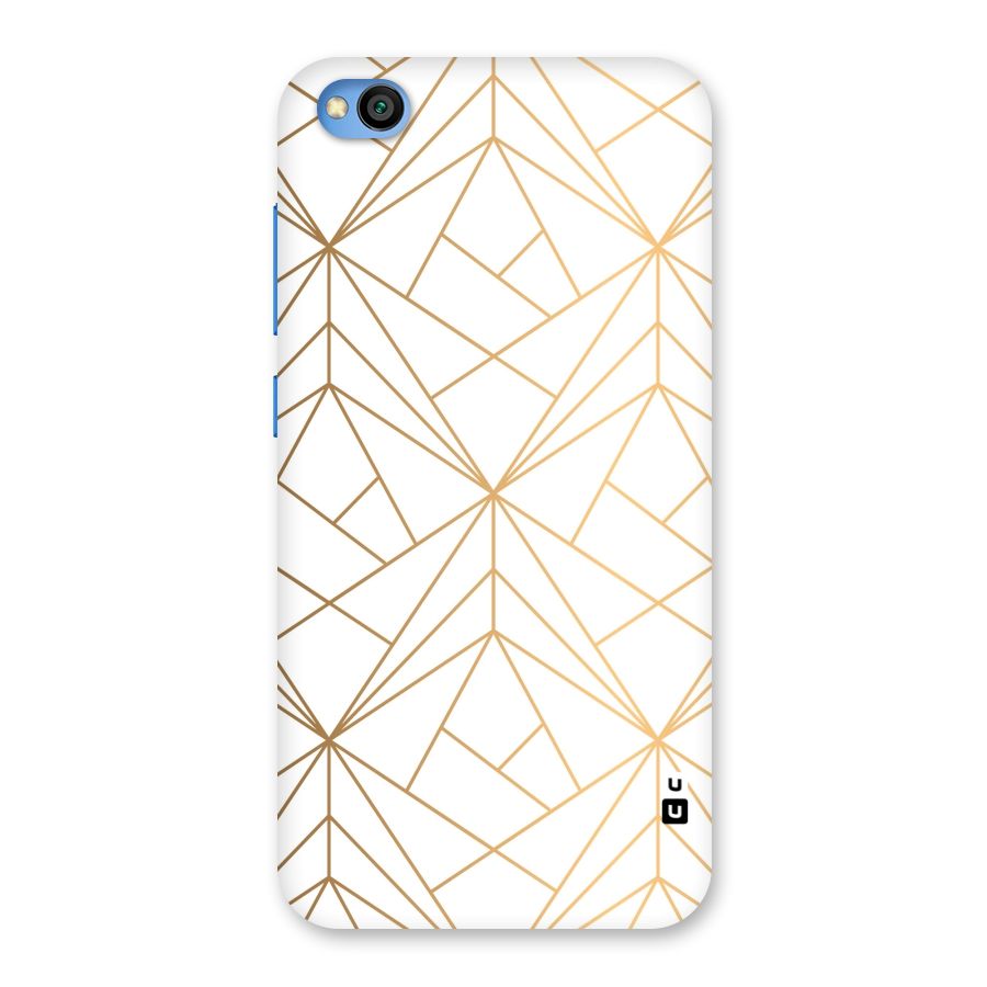 White Golden Zig Zag Back Case for Redmi Go