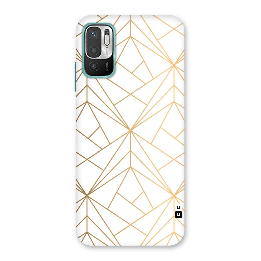 White Golden Zig Zag Back Case for Redmi Note 10T 5G