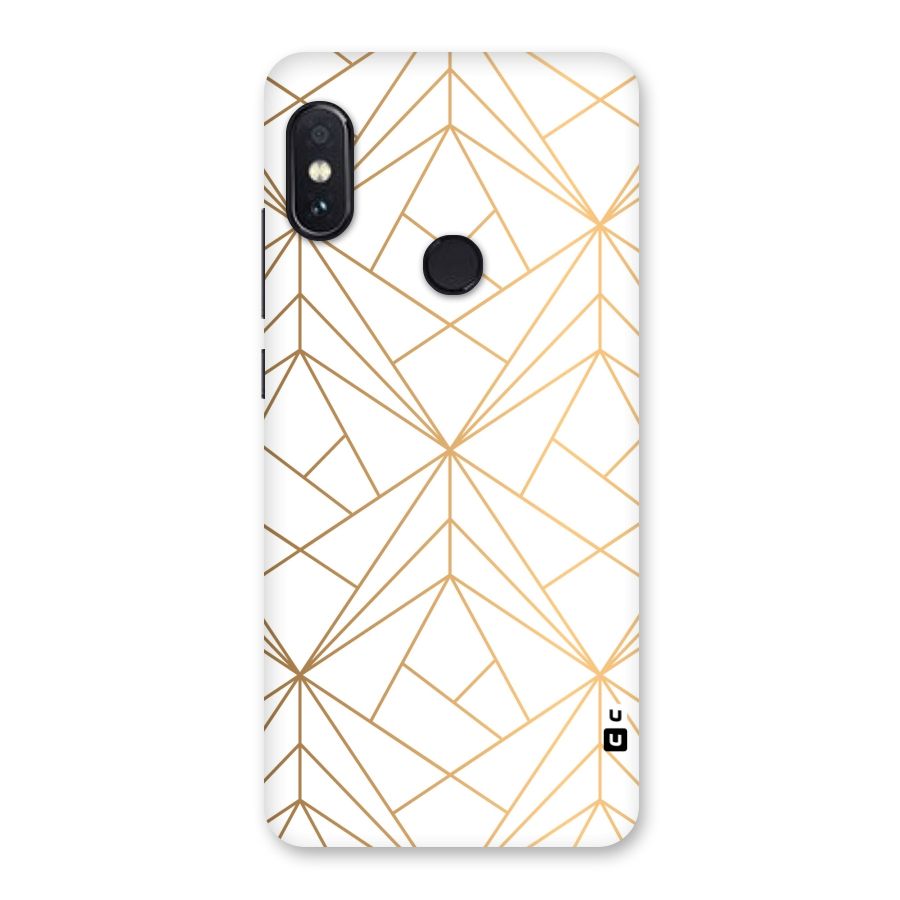 White Golden Zig Zag Back Case for Redmi Note 5 Pro