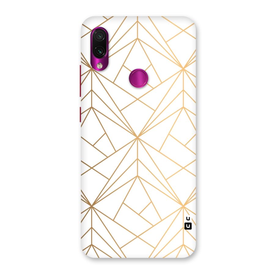 White Golden Zig Zag Back Case for Redmi Note 7 Pro