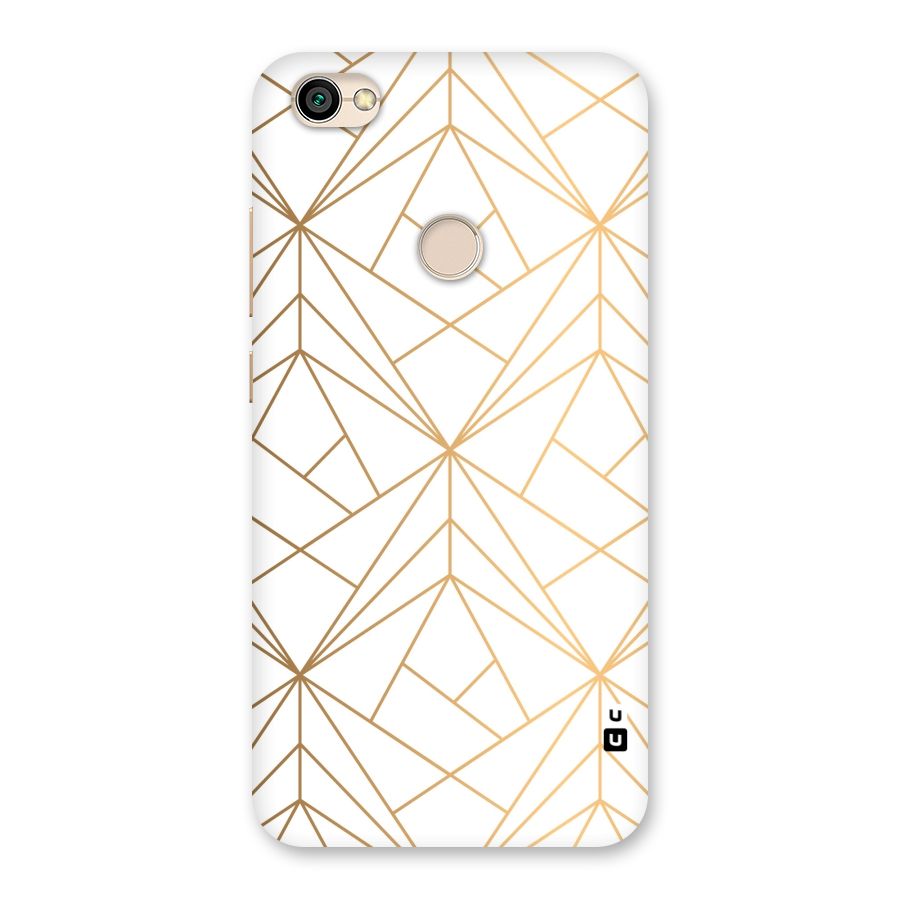 White Golden Zig Zag Back Case for Redmi Y1 2017