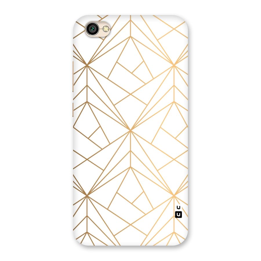 White Golden Zig Zag Back Case for Redmi Y1 Lite