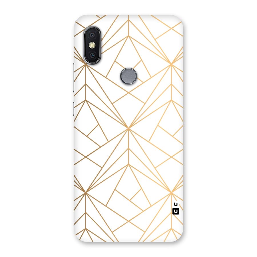 White Golden Zig Zag Back Case for Redmi Y2