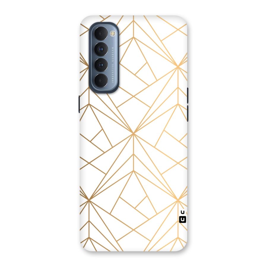 White Golden Zig Zag Back Case for Reno4 Pro