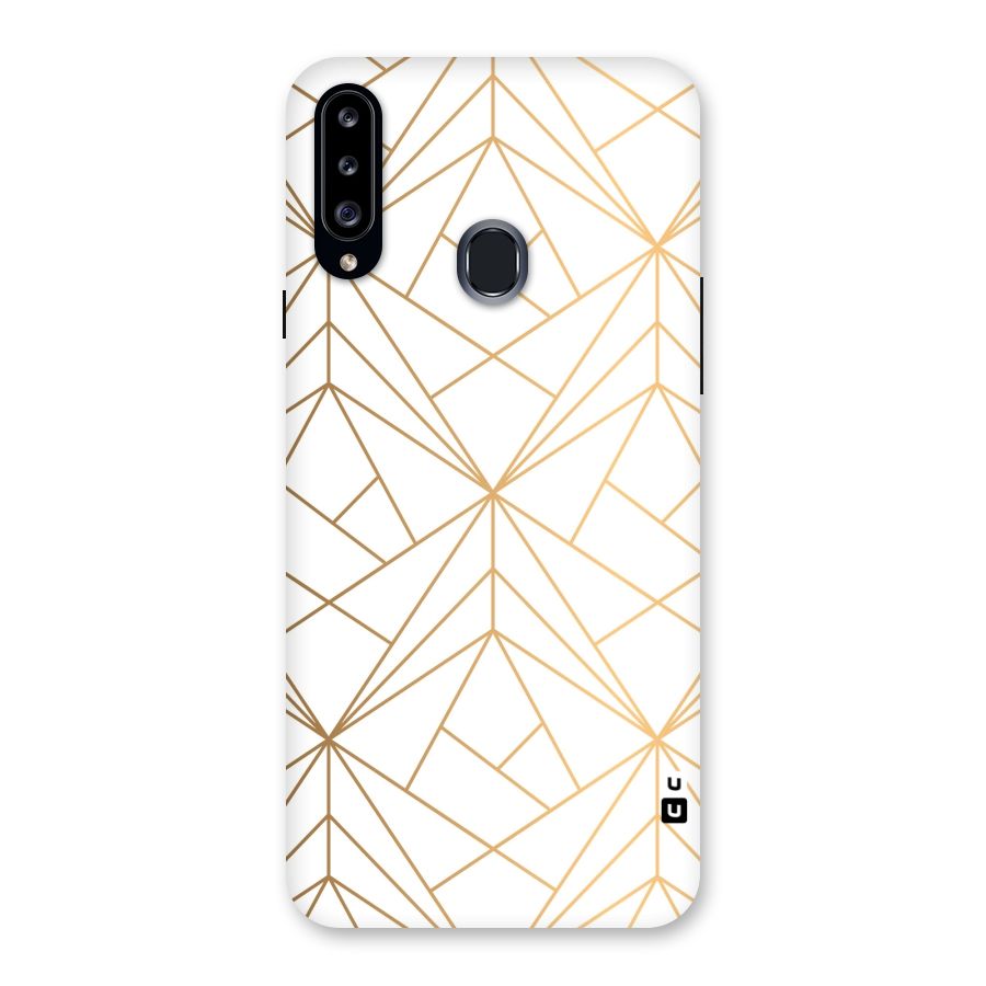 White Golden Zig Zag Back Case for Samsung Galaxy A20s
