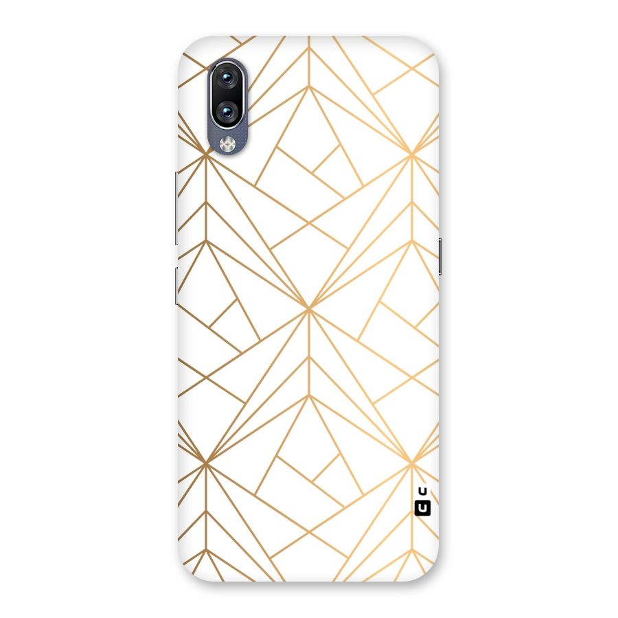White Golden Zig Zag Back Case for Vivo NEX