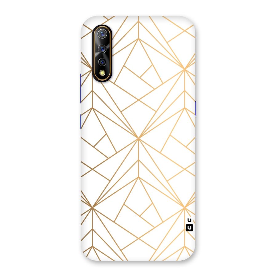 White Golden Zig Zag Back Case for Vivo S1