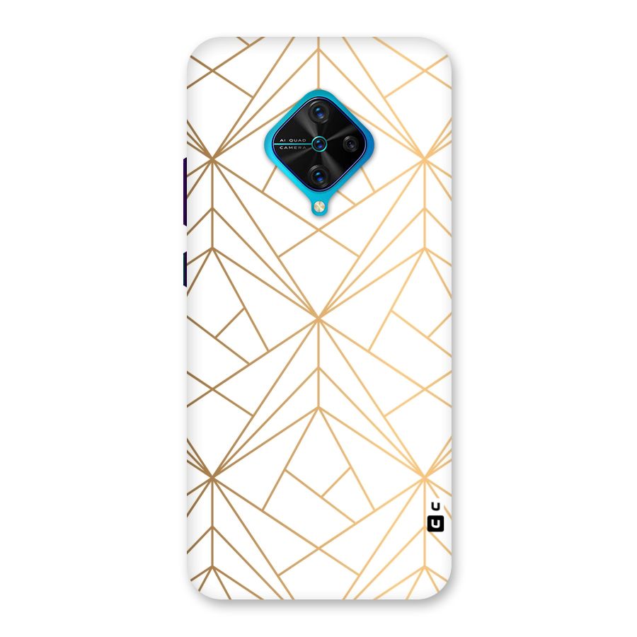 White Golden Zig Zag Back Case for Vivo S1 Pro