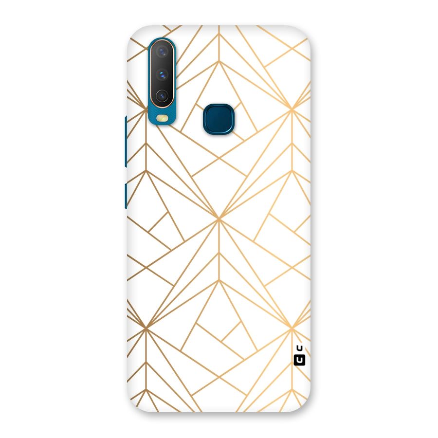 White Golden Zig Zag Back Case for Vivo U10
