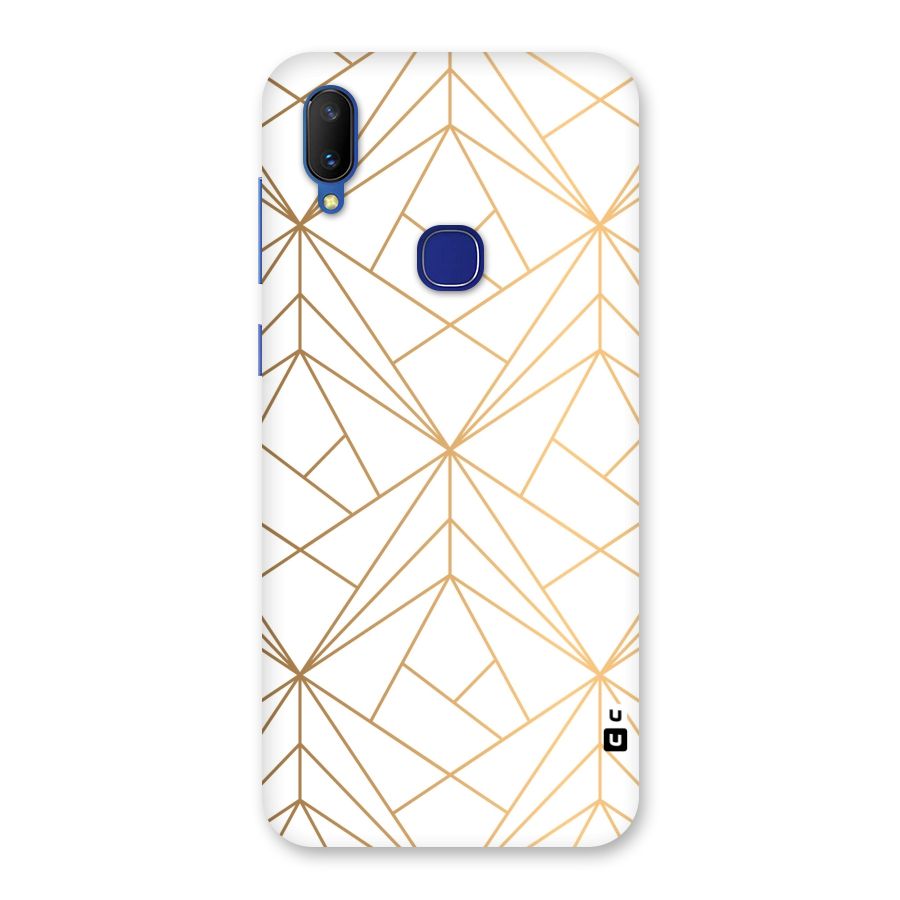 White Golden Zig Zag Back Case for Vivo V11