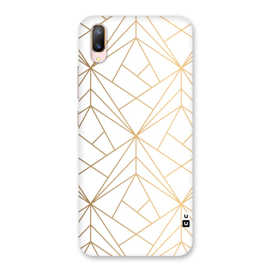 White Golden Zig Zag Back Case for Vivo V11 Pro