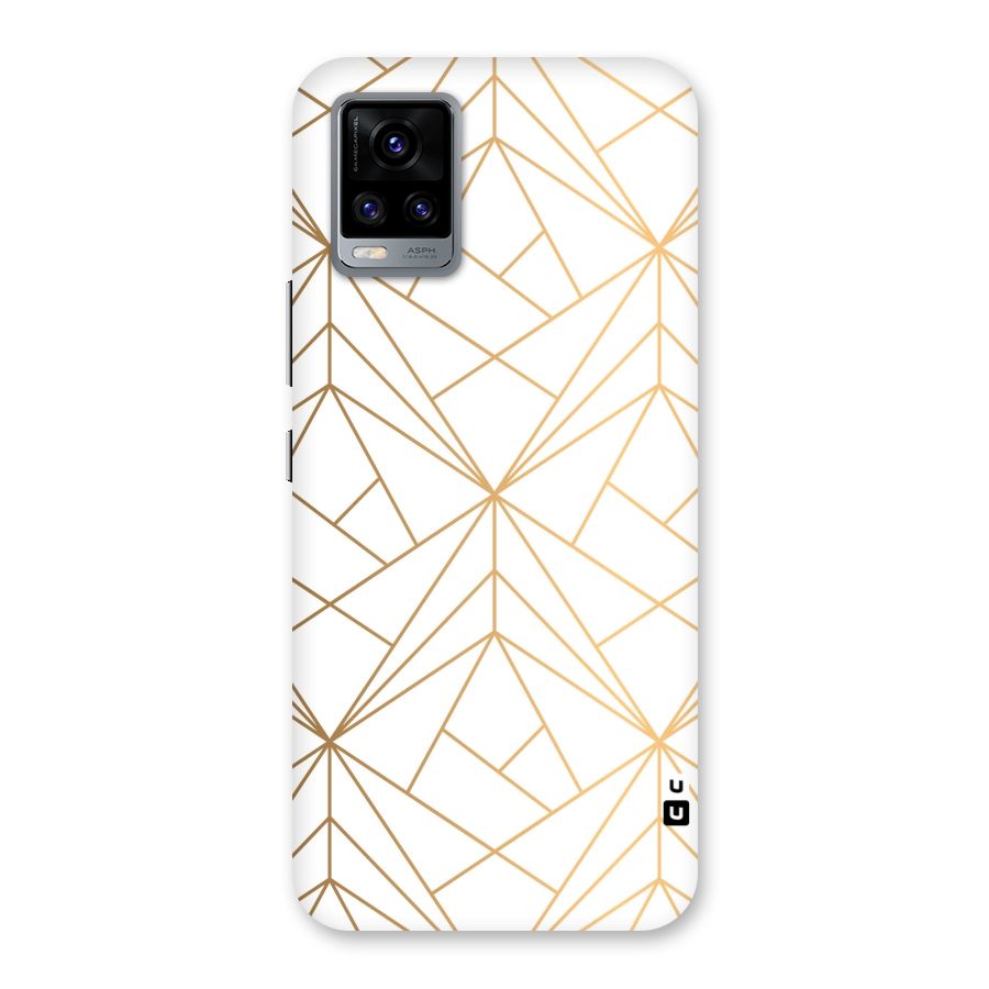 White Golden Zig Zag Back Case for Vivo V20