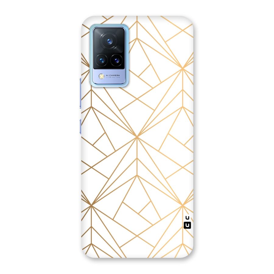 White Golden Zig Zag Back Case for Vivo V21 5G
