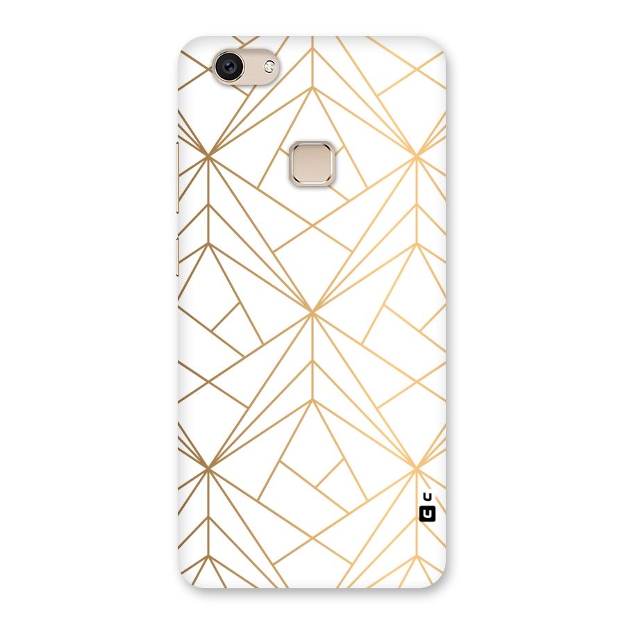 White Golden Zig Zag Back Case for Vivo V7
