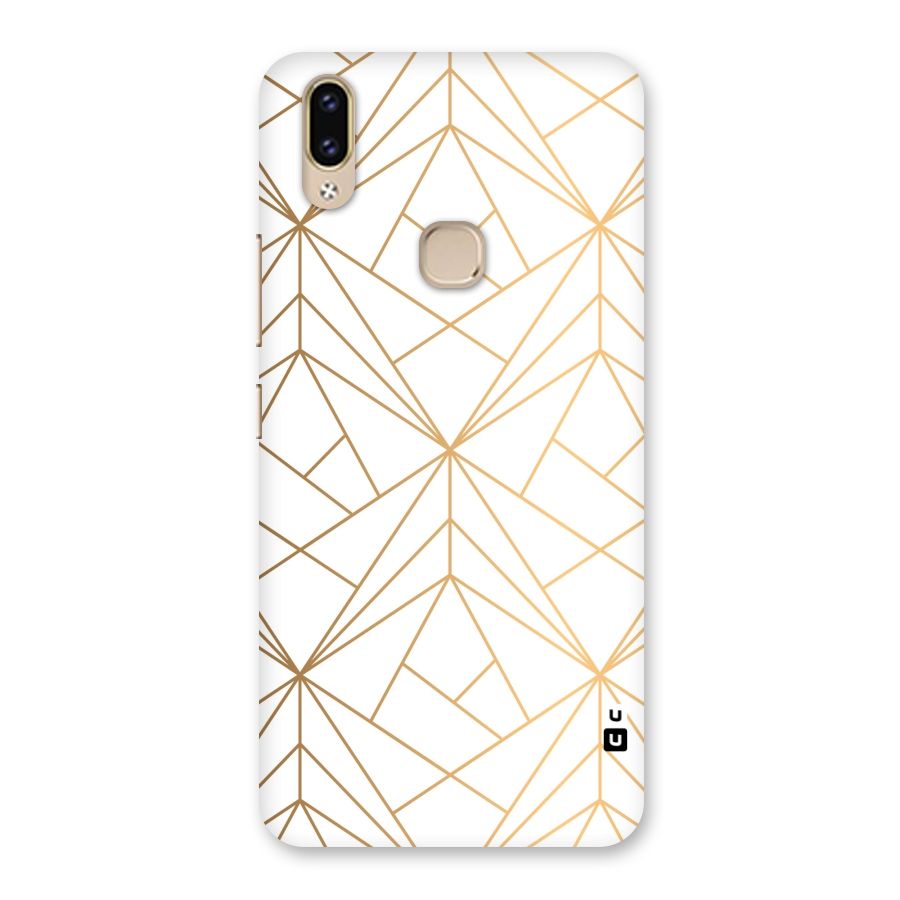 White Golden Zig Zag Back Case for Vivo V9 Youth