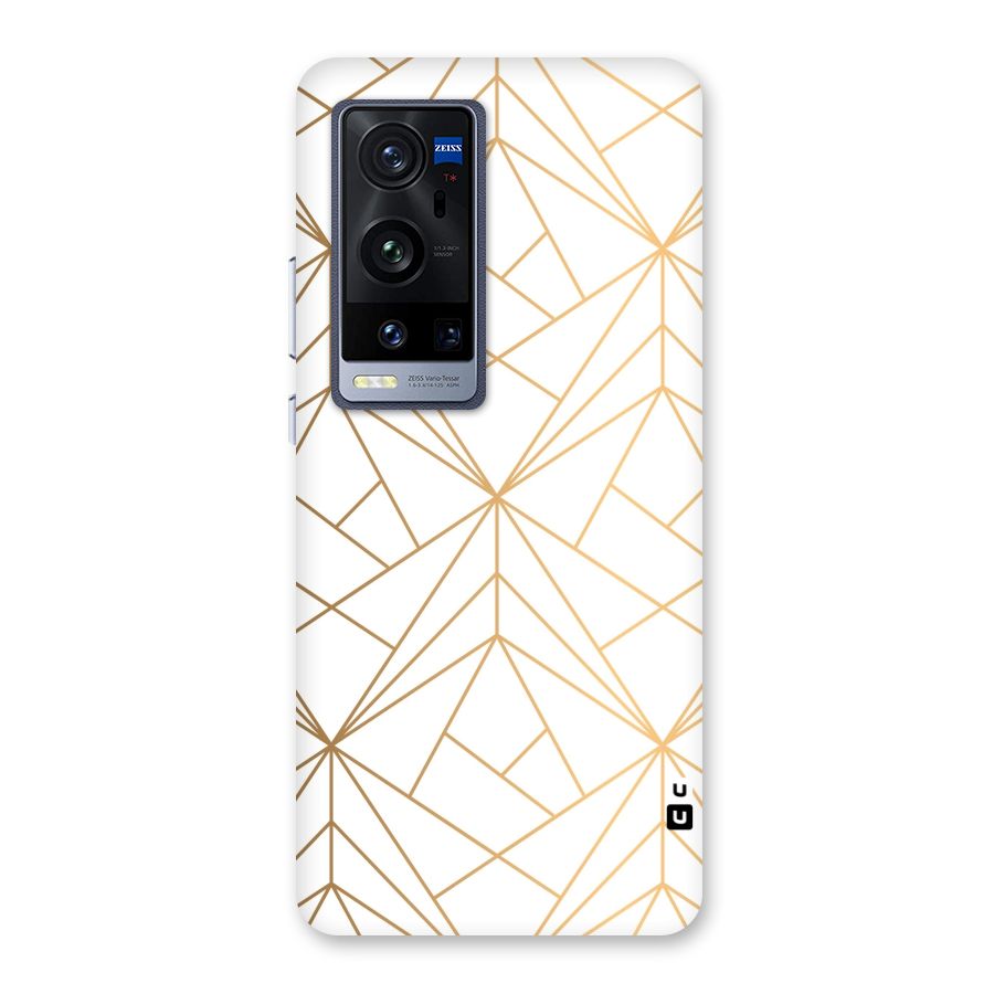 White Golden Zig Zag Back Case for Vivo X60 Pro Plus