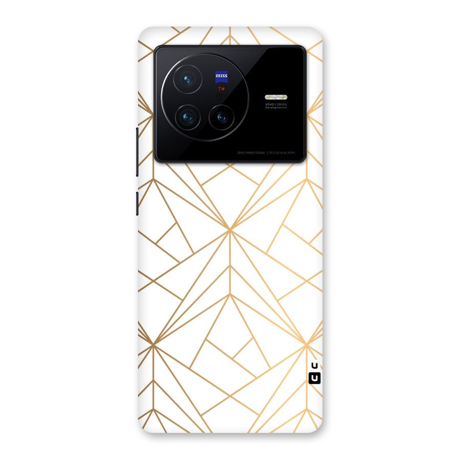 White Golden Zig Zag Back Case for Vivo X80