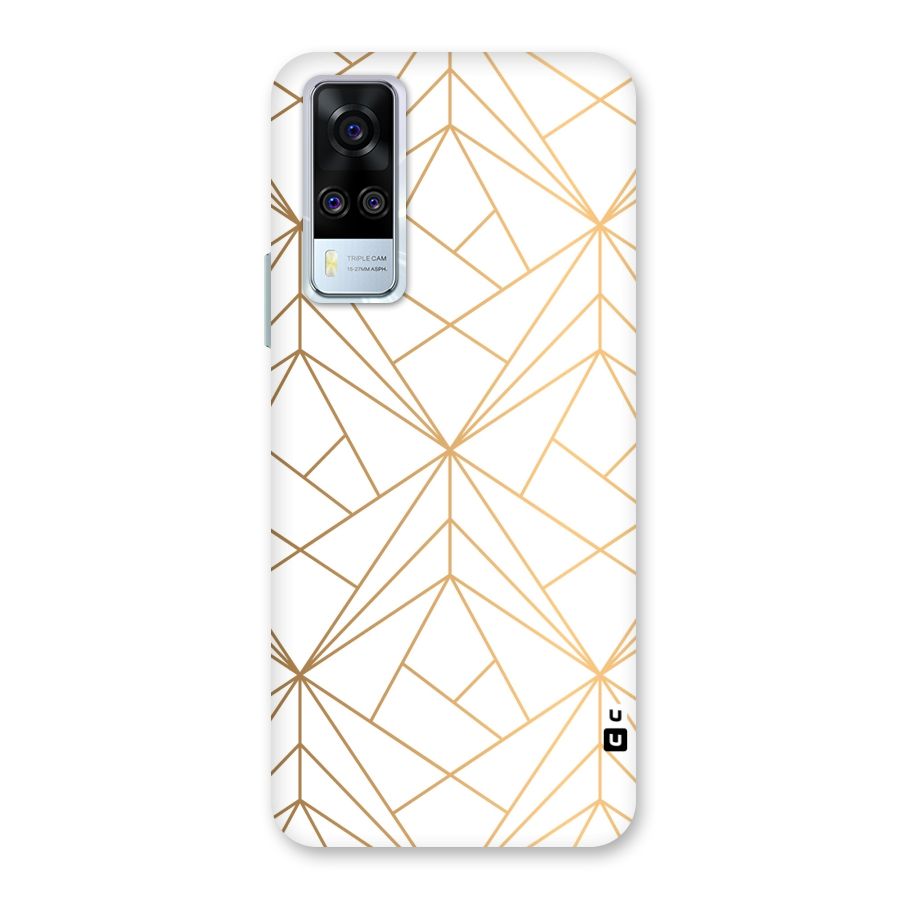 White Golden Zig Zag Back Case for Vivo Y31