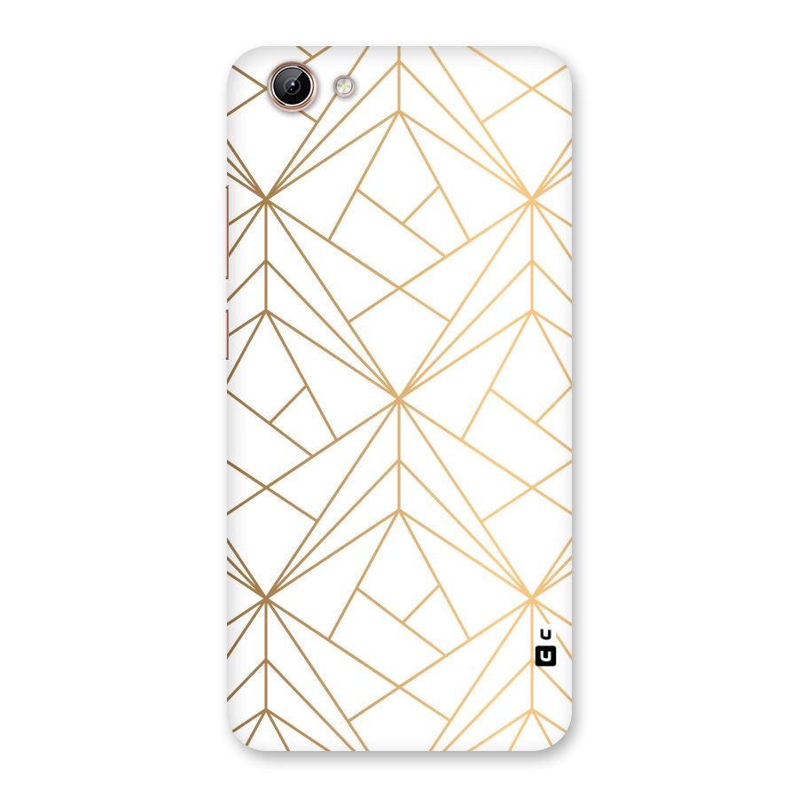 White Golden Zig Zag Back Case for Vivo Y71