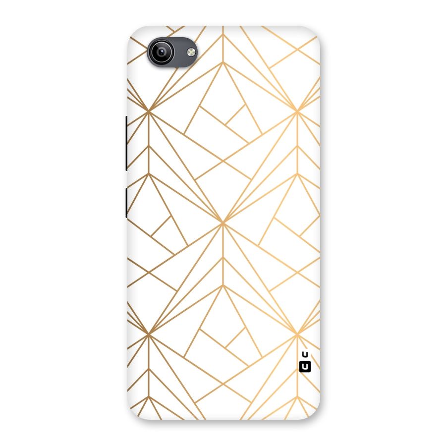 White Golden Zig Zag Back Case for Vivo Y81i