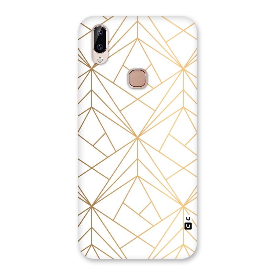 White Golden Zig Zag Back Case for Vivo Y83 Pro