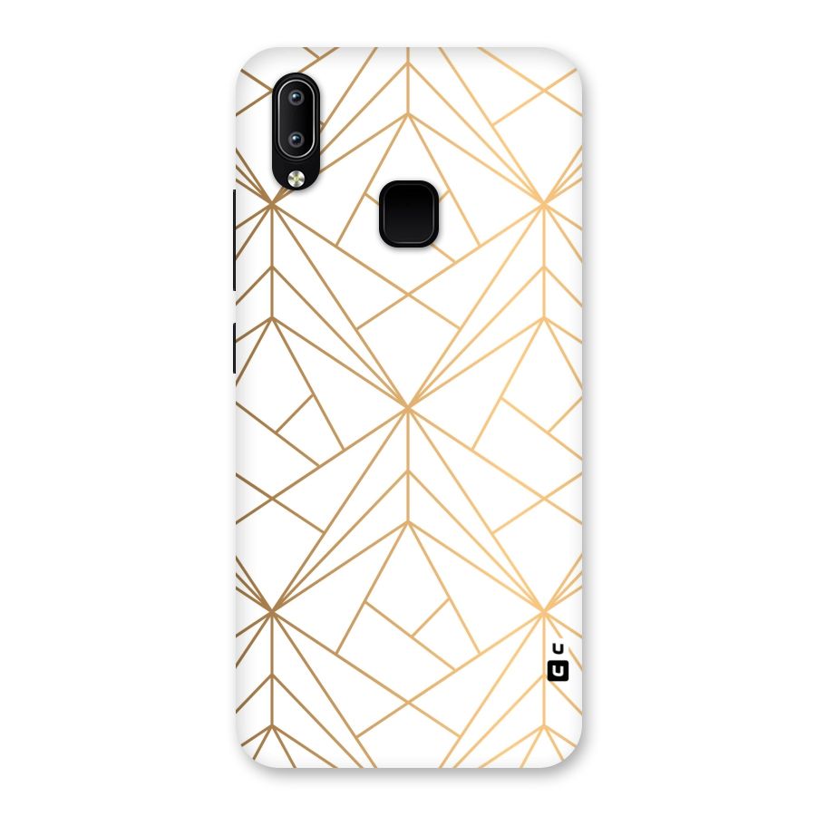 White Golden Zig Zag Back Case for Vivo Y93