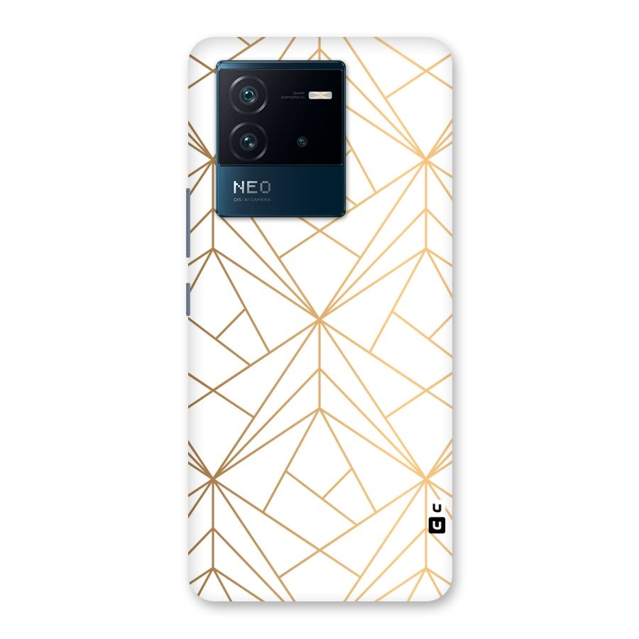 White Golden Zig Zag Back Case for Vivo iQOO Neo 6 5G