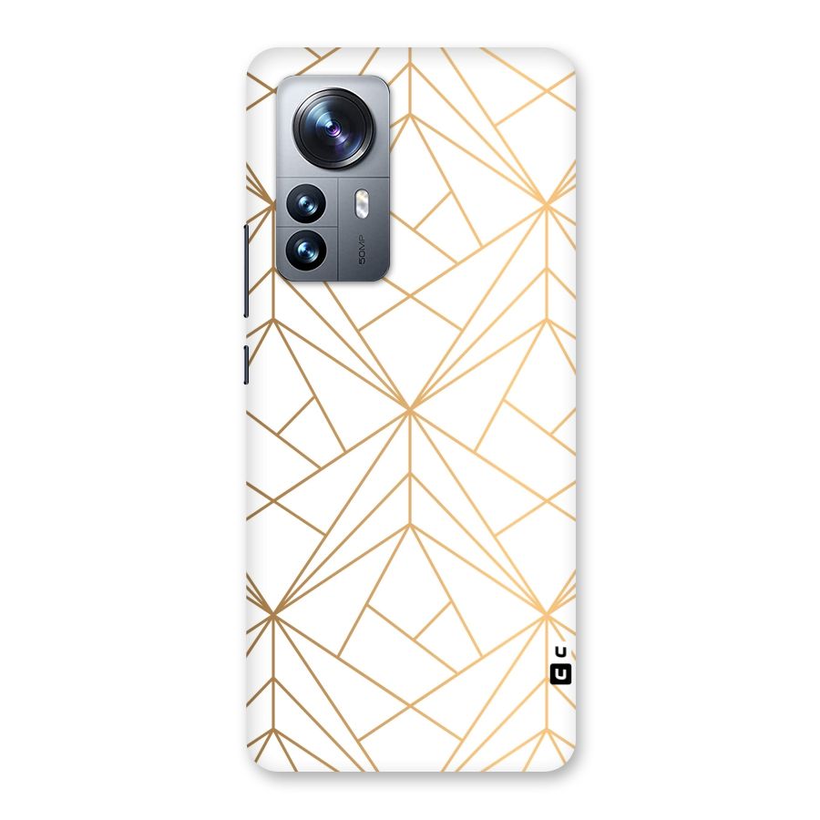 White Golden Zig Zag Back Case for Xiaomi 12 Pro
