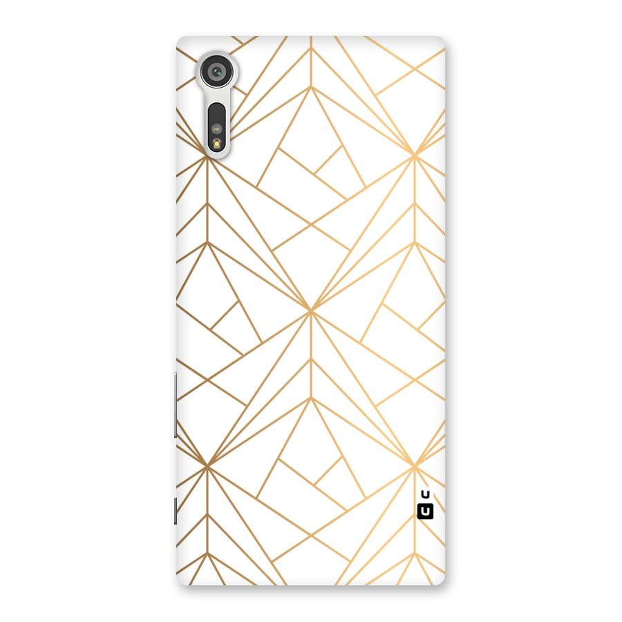 White Golden Zig Zag Back Case for Xperia XZ