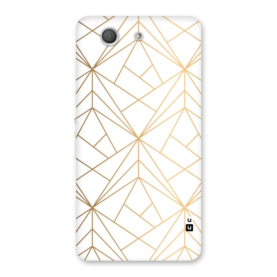 White Golden Zig Zag Back Case for Xperia Z3 Compact