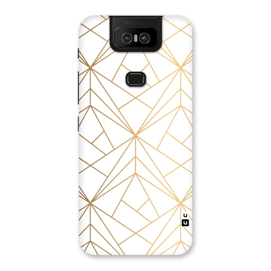 White Golden Zig Zag Back Case for Zenfone 6z